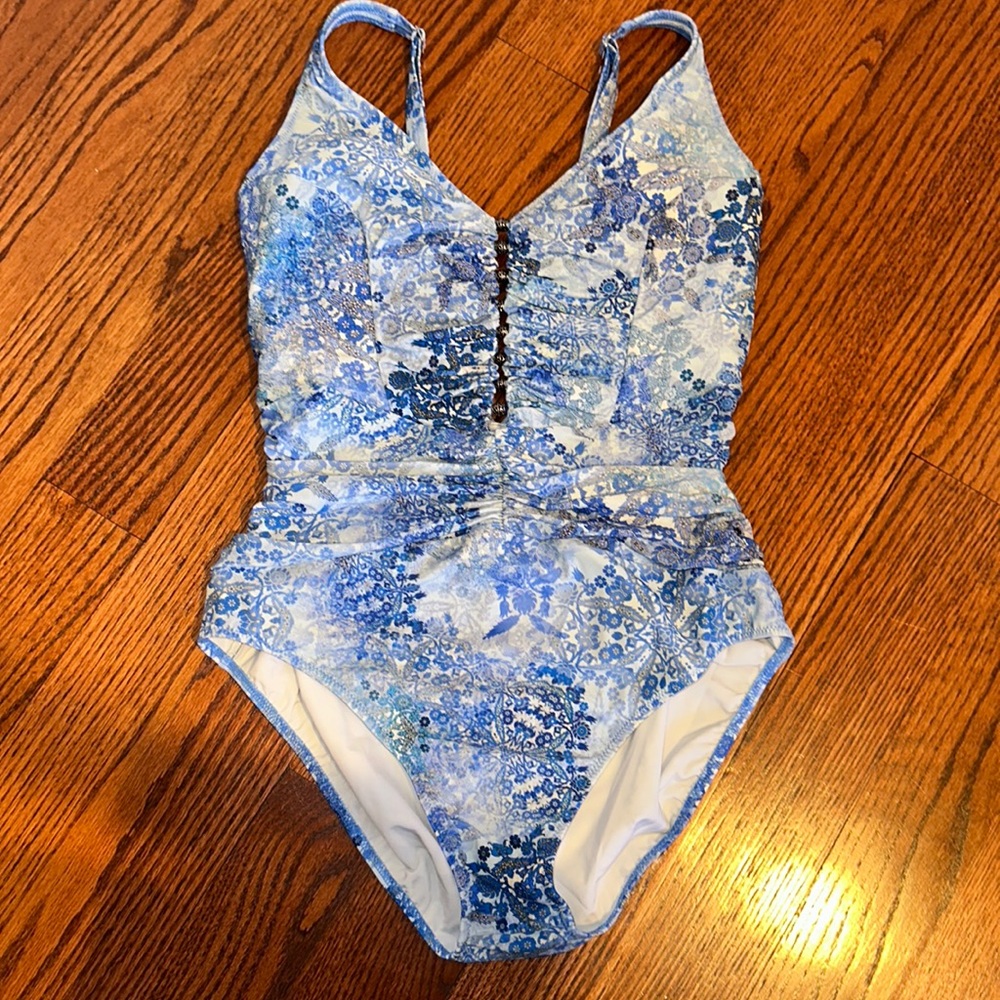 Profile by gottex tutti frutti v-neck one piece swimsuit - size 12